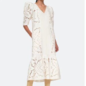 SEA NEW YORK Cream Anita Eyelet V-Neck Dress SeA